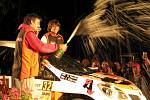 Jan Sýkora a Vít Houšť, vítězové své kategorie v Rallye Český Krumlov na voze Renault Clio 