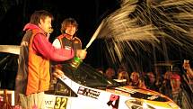 Jan Sýkora a Vít Houšť, vítězové své kategorie v Rallye Český Krumlov na voze Renault Clio 