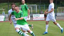 Fortuna Divize A – 29. kolo: FK Slavoj Český Krumlov (zelené dresy) – FC Viktoria Mariánské Lázně 1:1 (0:0) na penalty 4:5.