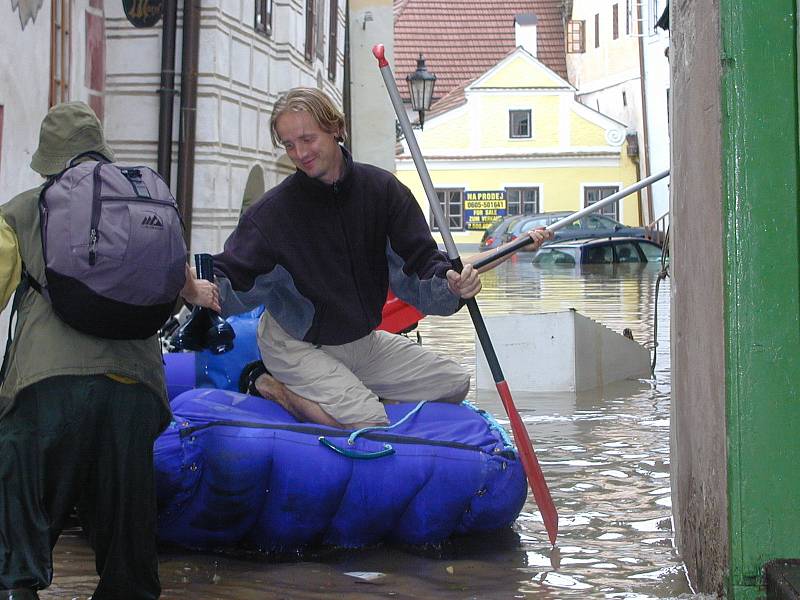 Povodně 2002 na Českokrumlovsku.