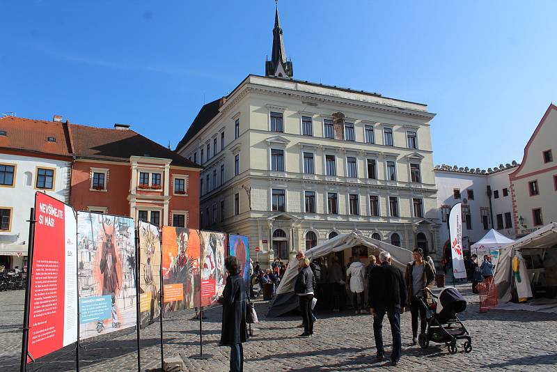 Na krumlovském náměstí je do pátku k vidění putovní výstava Lékařů bez hranic.
