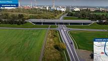 Vizualizace dálnice D1 u Přerova - záběr z videoprezentace ŘSD