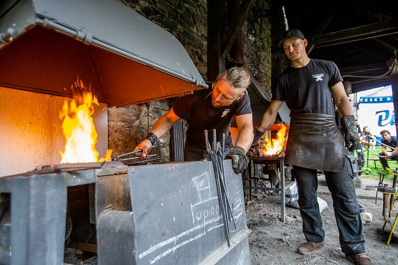 Hrad Helfštýn přivítal umělecké kováře v rámci festivalu Hefaiston, 27. srpna 2022, Týn nad Bečvou.