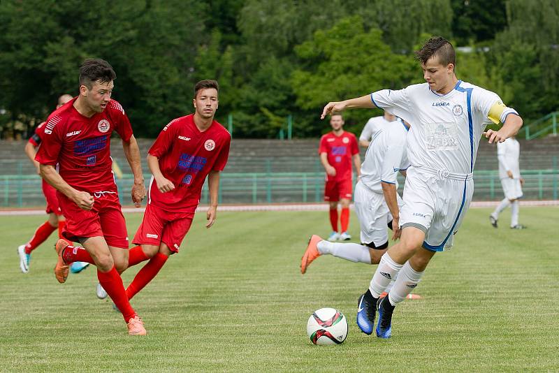 Fotbalisté 1. FC Viktorie Přerov v přípravném zápase s FK Bystřice pod Hostýnem.