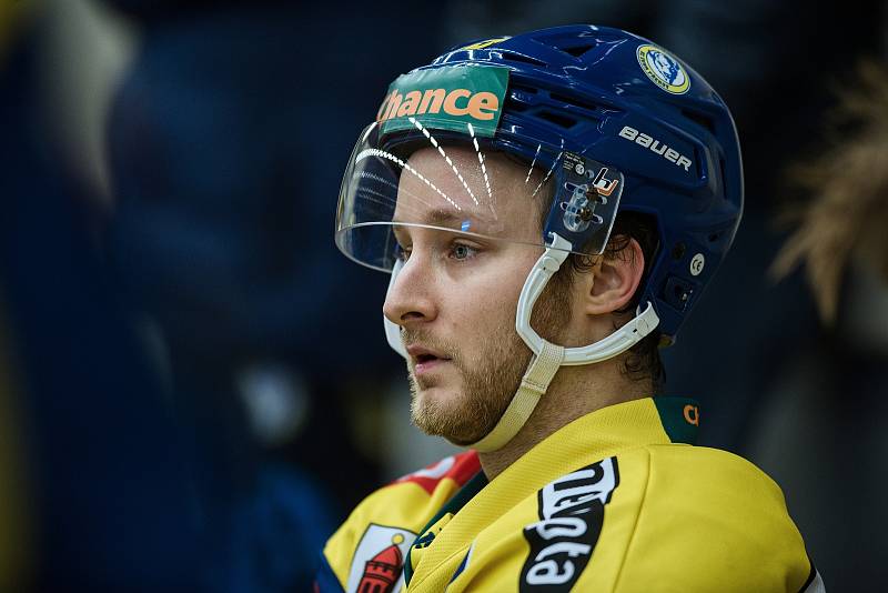 Hokejové derby mezi HC Zubr Přerov a LHK Jestřábi Prostějov 30. listopadu 2022 v Přerově. Jan Svoboda