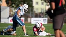 Přerov Mammoths (v červeném) porazili Ostravu Steelers 25:22.