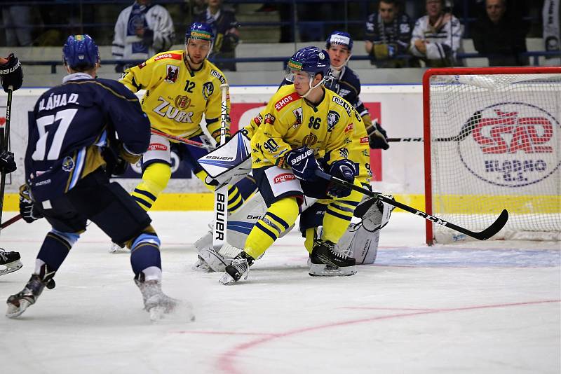 V hokejové Chance lize Kladno (v modrém) přehrálo Přerov