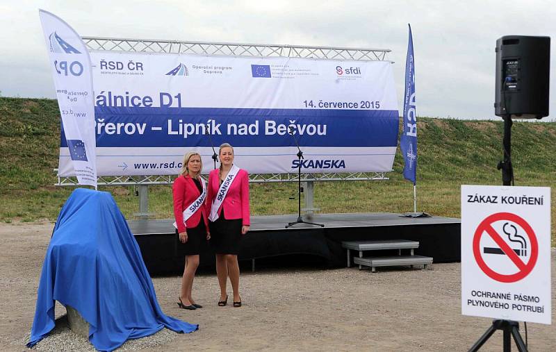 Červenec 2015. Zahájení stavby D1 mezi Lipníkem a Přerovem