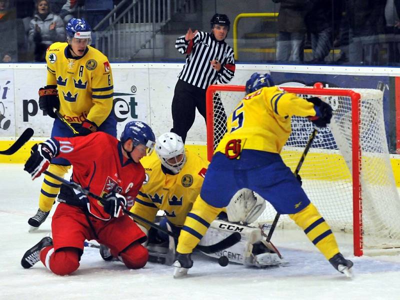 Hokejová reprezentace do 20 let v zápase se Švédském v Přerově