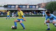 Fotbalisté Kozlovic doma remizovali s Hranicemi (v modrém) 1:1.