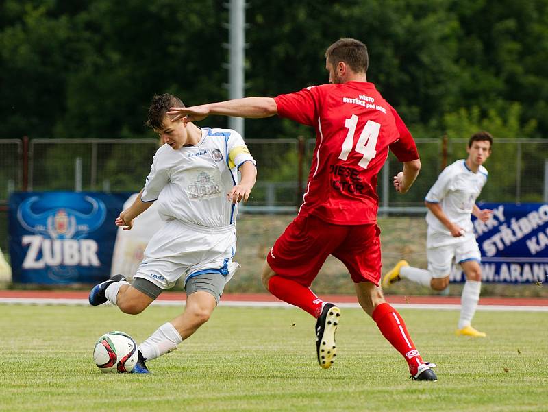 Fotbalisté 1. FC Viktorie Přerov v přípravném zápase s FK Bystřice pod Hostýnem.