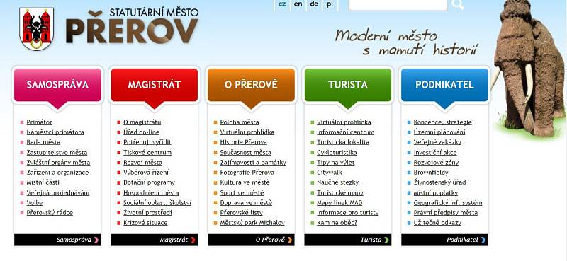 Web přerovské radnice