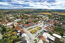Město Kojetín. Letecký pohled