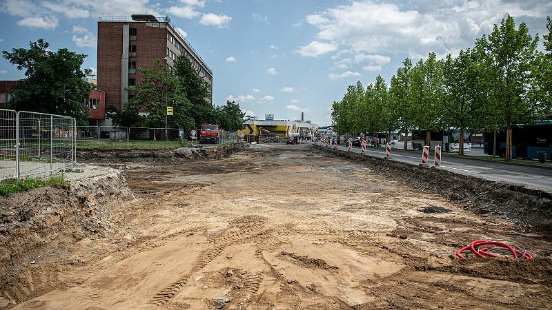 Stavební práce na průpichu Přerovem, 9. června 2021