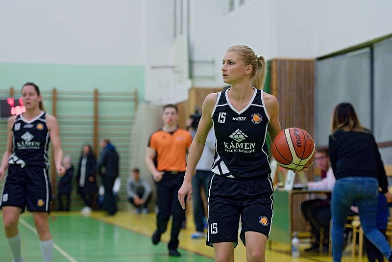 Basketbalistky Přerova (v černobílé) proti Loko Krnov.