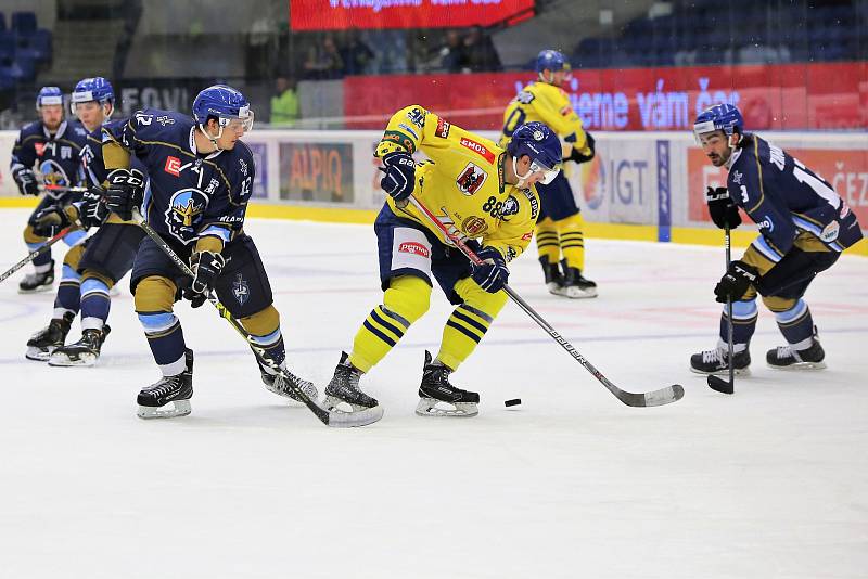 V hokejové Chance lize Kladno (v modrém) přehrálo Přerov