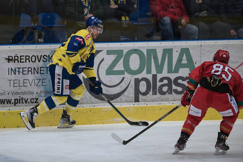 Hokejové derby mezi HC Zubr Přerov a LHK Jestřábi Prostějov 30. listopadu 2022 v Přerově.