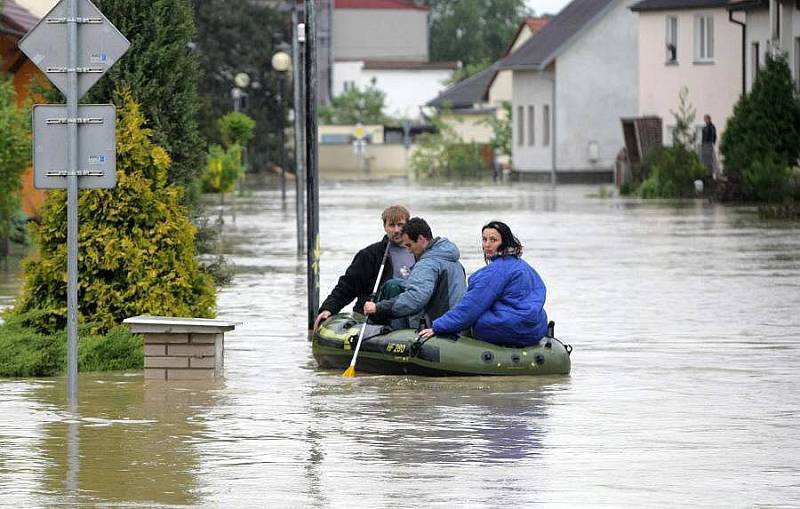 Zaplavené Troubky, 18. května 2010 odpoledne 