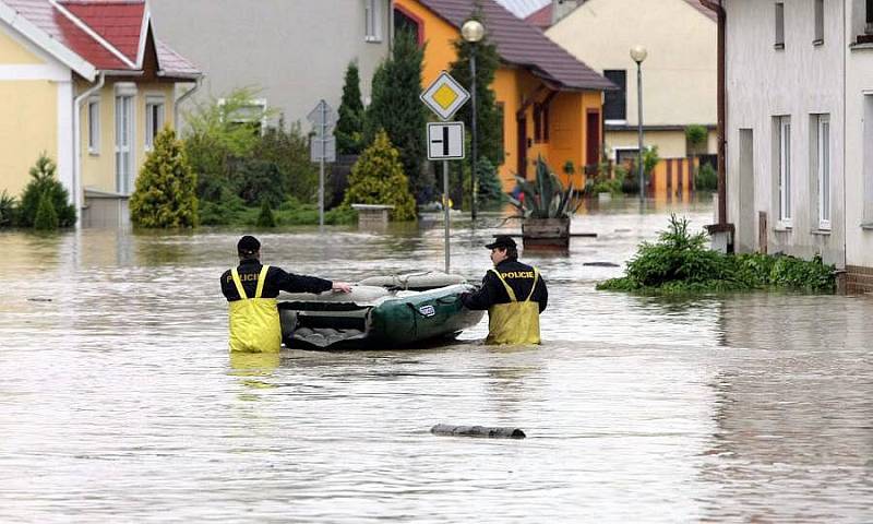 Zaplavené Troubky, 18. května 2010 odpoledne 