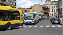 Dlouhé kolony ve městě způsobila porucha kamionu v ulici Olomoucká v Přerově