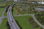 Vizualizace dálnice D1 Říkovice - Přerov. Záběr z videoprezentace ŘSD