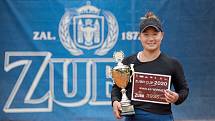 Finále dvouhry tenisového turnaje ITF v Přerově s dotací 25 000 amerických dolarů. Grace Minová (ve žlultém) porazila Georginu Garcii-Perezovou.