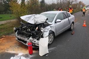 Dopravní nehoda v ulici Gen. Štefánika v Přerově, pondělí 27. listopadu 2023.