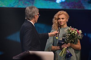 Vyhlášení jubilejního 30. ročníku tenisové ankety Zlatý kanár v Přerově. Kateřina Siniaková