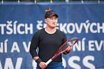 Finále dvouhry tenisového turnaje ITF v Přerově s dotací 25 000 amerických dolarů. Grace Minová (ve žlultém) porazila Georginu Garcii-Perezovou.