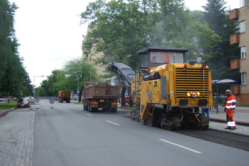 Uzavírka Dvořákovy ulice v Přerově