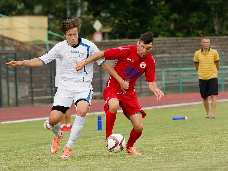Fotbalisté 1. FC Viktorie Přerov v přípravném zápase s FK Bystřice pod Hostýnem.