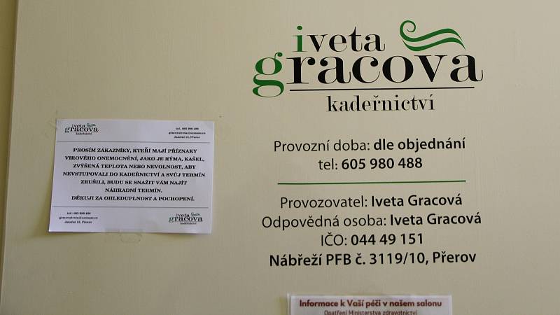 Přerovské kadeřnictví po znovuotevření provozoven, 3. května 2021