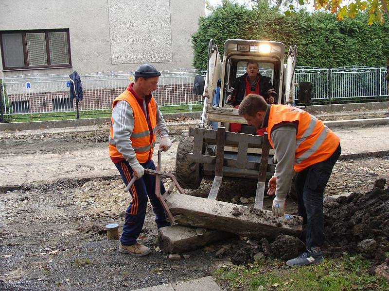 Oprava Lančíkovy ulice u hřibitova v Přerově 