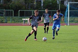 Fotbalisté 1. FC Viktorie Přerov proti SK Jiskra Rýmařov (1:1). Jaro 2024, divize E