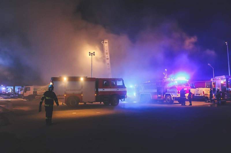 Požár v průmyslovém areálu v ulici 9. května v Přerově