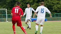 Fotbalisté 1. FC Viktorie Přerov v přípravném zápase s FK Bystřice pod Hostýnem.