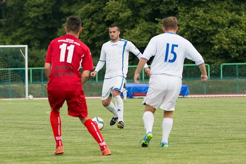 Fotbalisté 1. FC Viktorie Přerov v přípravném zápase s FK Bystřice pod Hostýnem.