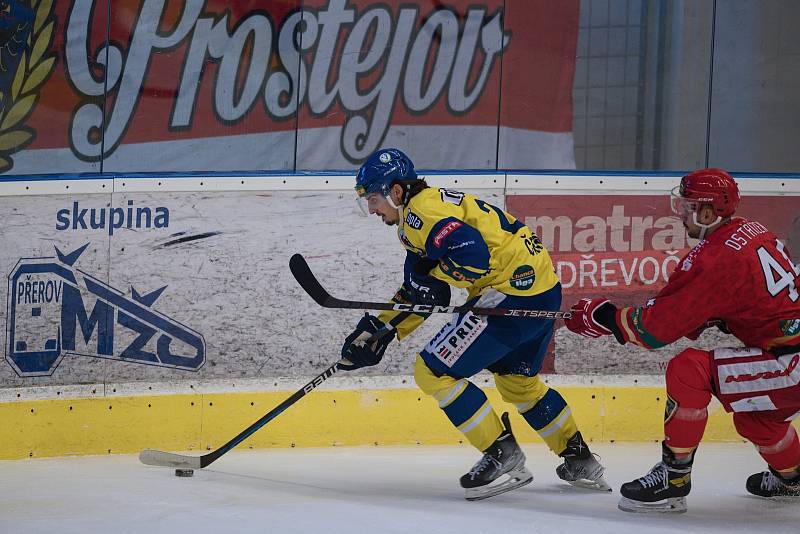 Hokejové derby mezi HC Zubr Přerov a LHK Jestřábi Prostějov 30. listopadu 2022 v Přerově.