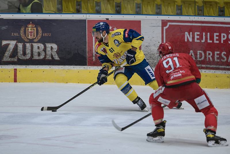 Hokejové derby mezi HC Zubr Přerov a LHK Jestřábi Prostějov 30. listopadu 2022 v Přerově.