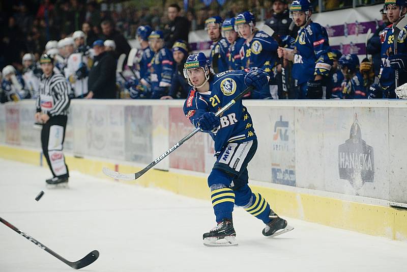 Čtvrté utkání čtvrtfinále hokejové Chance ligy mezi HC Zubr Přerov a Rytíři Kladno.