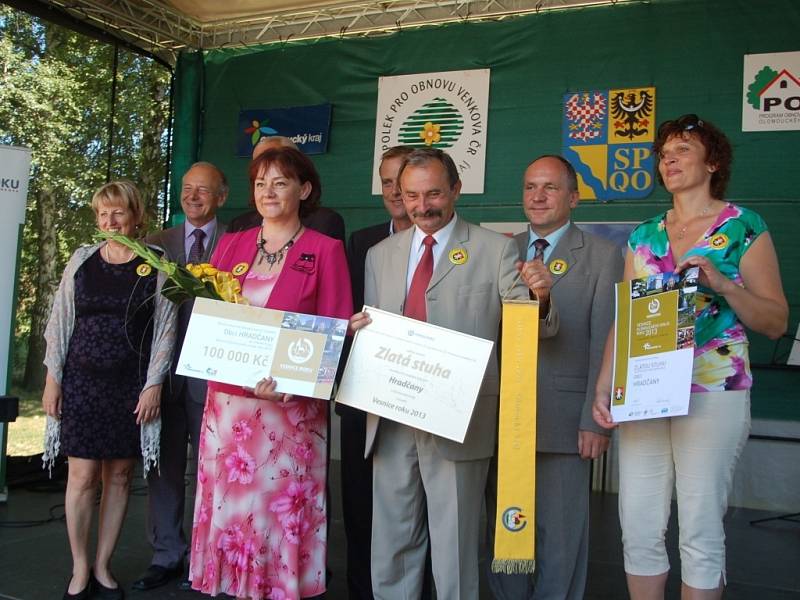 Vyhlášení výsledků krajského kola soutěže Vesnice roku v Hradčanech