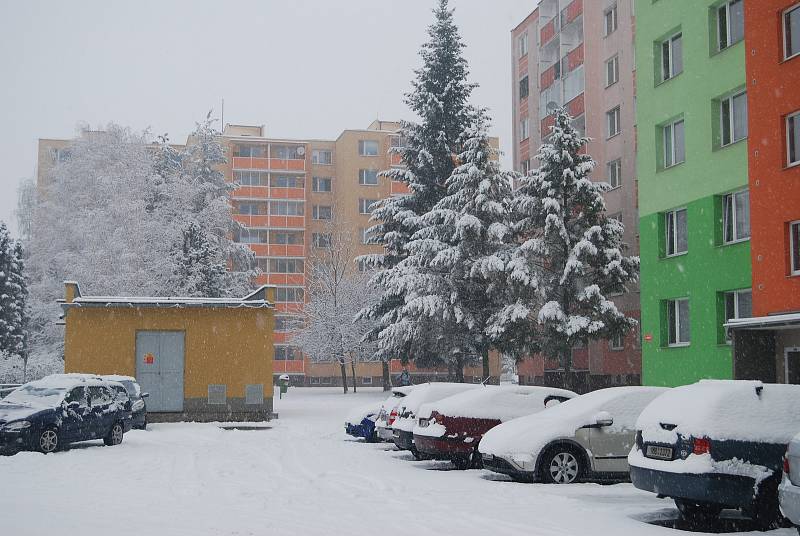 Zasněžený Přerov 28. ledna 2019