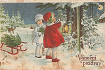 Vánoční pohlednice ze sbírky Břetislava Passingera z Přerova.
