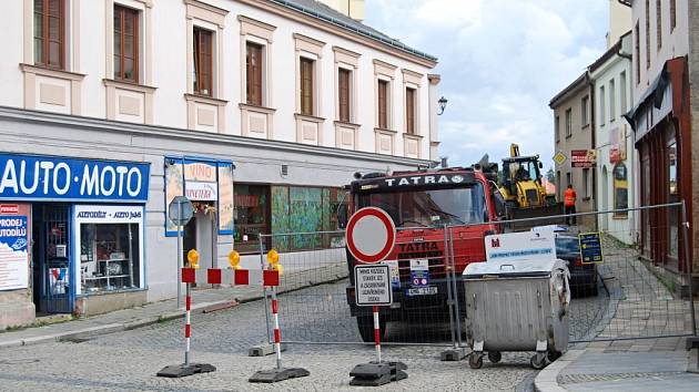 Uzavírka Pivovarské ulice v centru Přerova