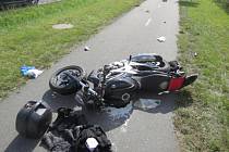 Nehoda motorkáře v Radslavicích