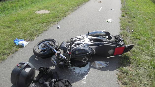 Nehoda motorkáře v Radslavicích