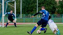 Fotbalisté Přerova (v modrém) proti FC Dubicko (6:0).