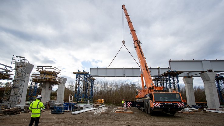 Výstavba dálničního obchvatu, 8. listopadu 2023, Přerov.