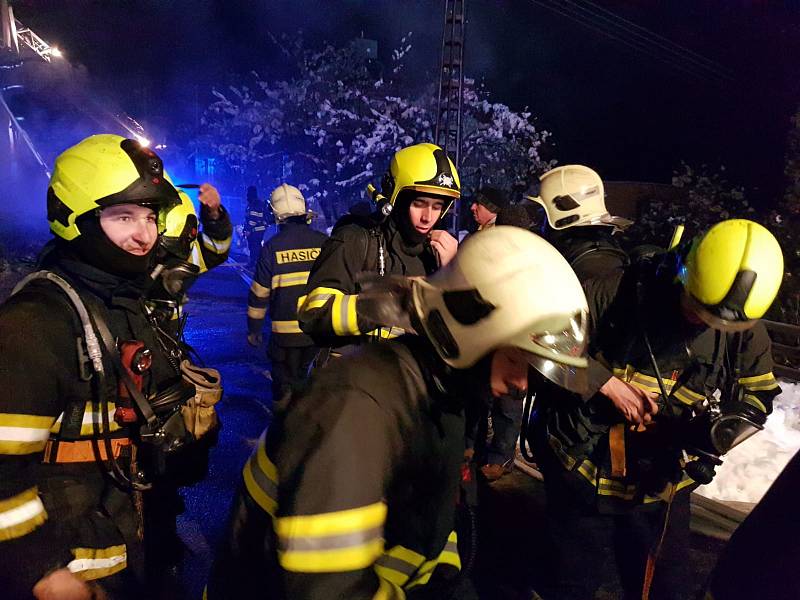 Požár rodinného domku v obci Buk na Přerovsku