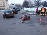 Nehoda rapidu a motorky v Přerově